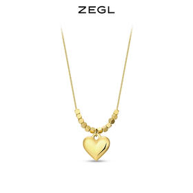 ZEGL金色爱心项链女轻奢小众2024年新款复古ins嘻哈风锁骨毛衣链