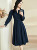 剩S 米思阳2026春季新款优雅小v领连衣裙气质纯色收腰大摆中长裙0197 商品缩略图1