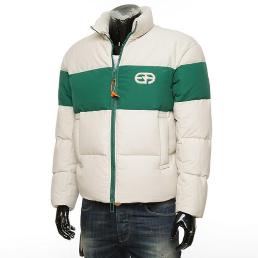 EMPORIO ARMANI 阿玛尼 男士刺绣徽标拉链羽绒服 米色 6L1BL7 1NKZZ 0105 商品图1