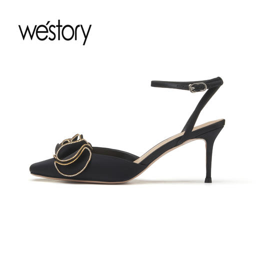 westory2023年春季新款蝴蝶结仙女法式高跟凉鞋女鞋55311 商品图1