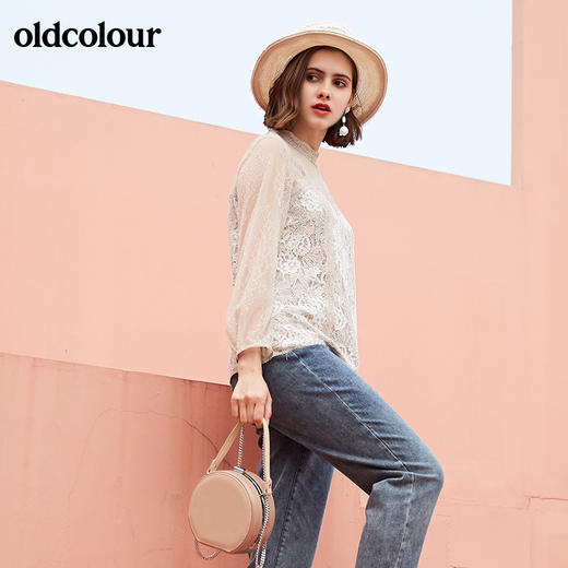 oldcolour夏季时尚百搭气质蕾丝长袖套头衫M11013122 商品图3