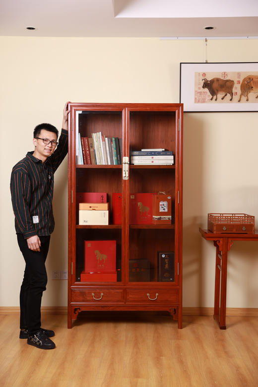 红桥红  家具严选  缅甸花梨（大果紫檀）【196明式玻璃展示柜】 商品图8