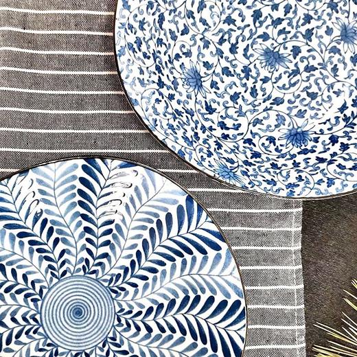 日本进口有田烧釉下彩陶瓷日式料理和风大拉面碗 椭圆盘深盘礼盒装 商品图3