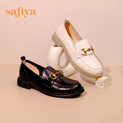 Safiya/索菲娅 英伦学院风2023春季新款软底一脚蹬复古JK小皮鞋 SF31112048/SF33112048 商品图4