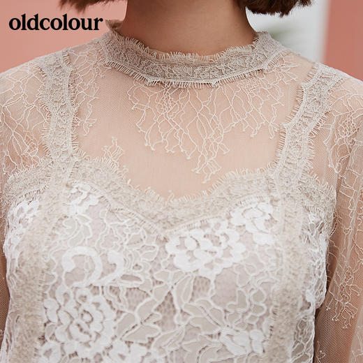 oldcolour夏季时尚百搭气质蕾丝长袖套头衫M11013122 商品图4