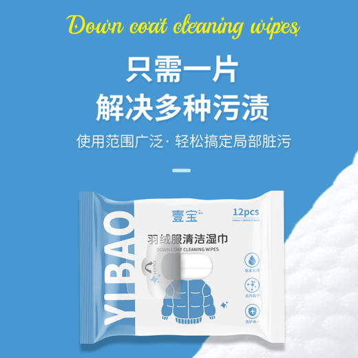 羽绒服湿巾清洁去污免洗衣物湿巾羽绒服专用清洁湿巾10包优惠装 商品图3