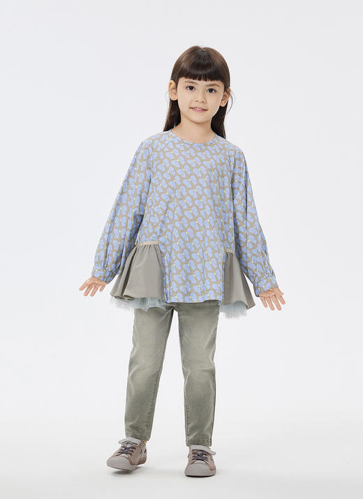 JNBY  23年春款  细沙拼接设计长袖衬衣  1N1212830 商品图8