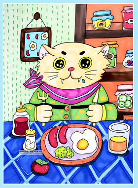 《小猫爱美食哦》【自动发货：下单后，点击手机短信中收到的链接，即可获取文件下载的链接；如有任何问题，可添加客服微信hm33268获得帮助】