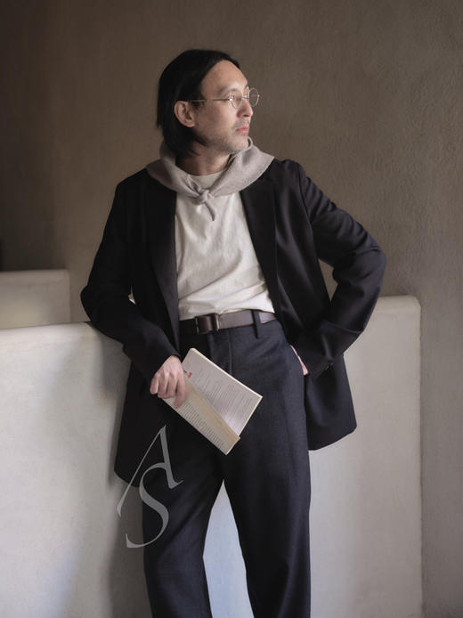 Margaret Howell  男士炭黑色毛呢长裤 商品图3