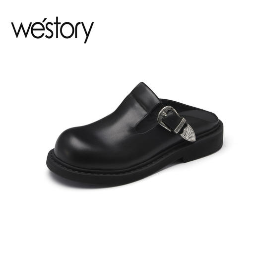 westory春夏穆勒鞋厚底半拖乐福女鞋55441 商品图1