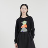 谜底套头针织衫女23春季新款复古可爱图案圆领合身毛衫231MZ0307 商品缩略图0