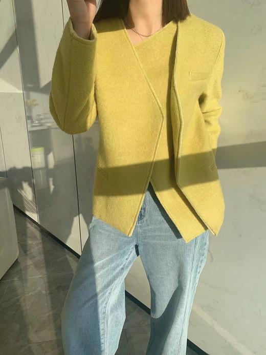 双门襟叠搭式毛呢外套 商品图0