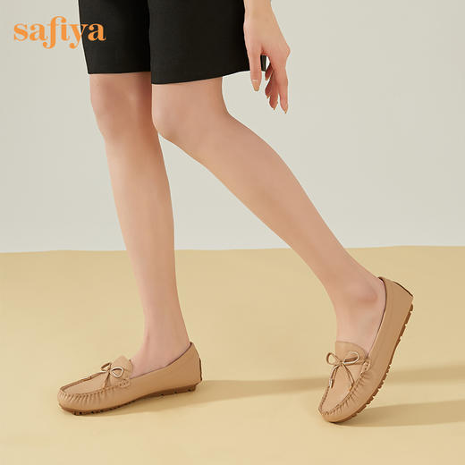 Safiya/索菲娅 舒适软底一脚蹬2023年春款新品百搭浅口防滑豆豆鞋 SF31111122/SF33111122 商品图7