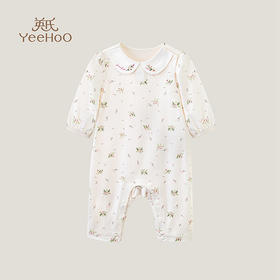 英氏童装婴儿连体衣春秋新款哈衣女宝宝碎花爬服YRHAJ1P155A