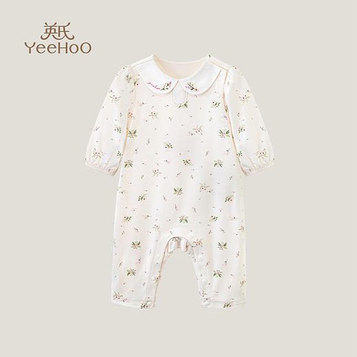 英氏童装婴儿连体衣春秋新款哈衣女宝宝碎花爬服YRHAJ1P155A 商品图0