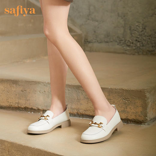 Safiya/索菲娅 英伦学院风2023春季新款软底一脚蹬复古JK小皮鞋 SF31112048/SF33112048 商品图3