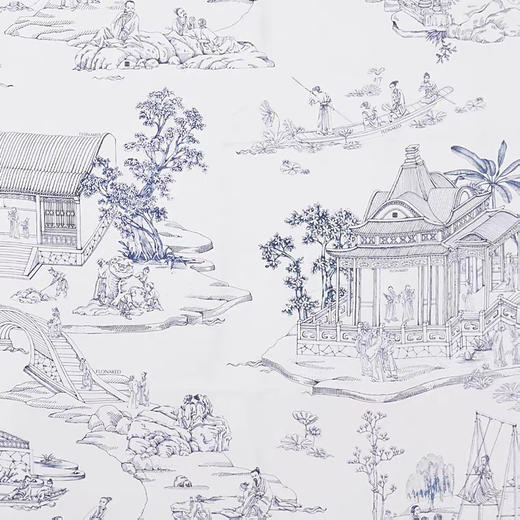 雍正行乐图原创印花真丝缎丝巾 商品图1