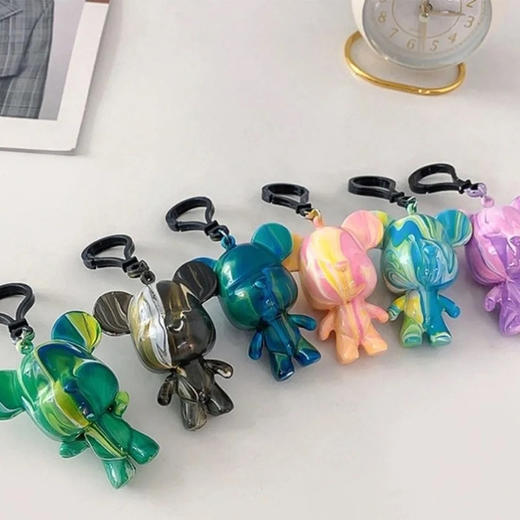 【绘画】流体暴力熊钥匙扣 商品图0