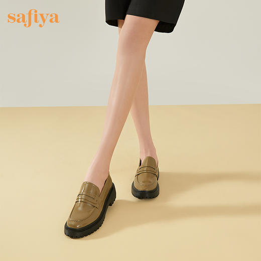 【新春秒杀】Safiya/索菲娅 英伦学院风2023年新款软皮一脚蹬厚底JK小皮鞋 SF31112023 商品图11