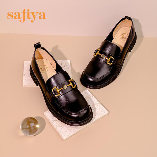 Safiya/索菲娅 英伦学院风2023春季新款软底一脚蹬复古JK小皮鞋 SF31112048/SF33112048 商品图6
