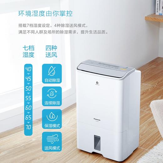 松下（Panasonic） 除湿机 抽湿机 日除湿23升家用别墅客厅地下室低音省电纳诺怡除菌抑霉干衣 F-46C7YXW-S 商品图3