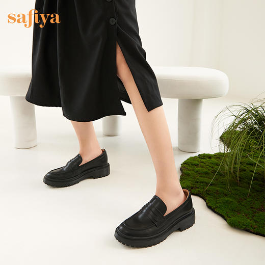 【新春秒杀】Safiya/索菲娅 英伦学院风2023年新款软皮一脚蹬厚底JK小皮鞋 SF31112023 商品图2