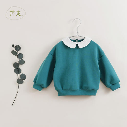 【马克珍妮 芦芙】秋装新款 女童假两件衬衫领宽松卫衣230309 商品图2