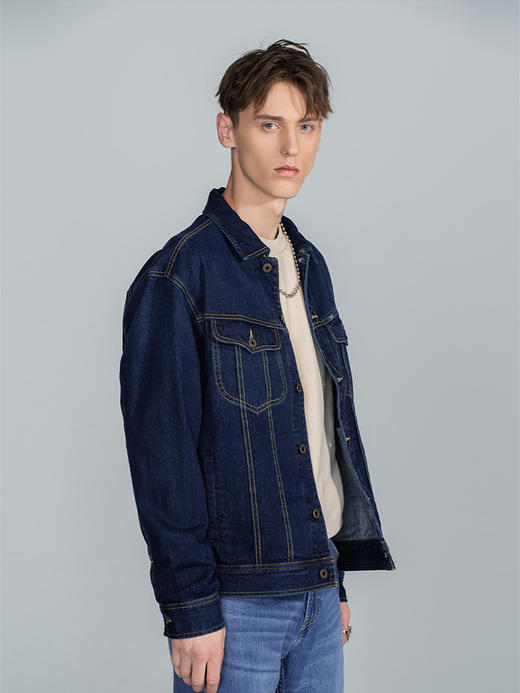 Lee商场同款101+22秋冬新品蓝色男牛仔夹克外套LMT002705100-761 商品图3
