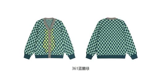 JNBY   23年春款  纯棉波点图案短款开襟毛衫  1N1311540 商品图11