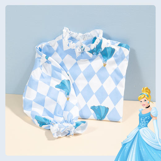 【商场同款】迪士尼童装女童连衣裙清新蓝春秋夏季舒适棉灰姑娘满印可爱裙子221DQ0111
 商品图2