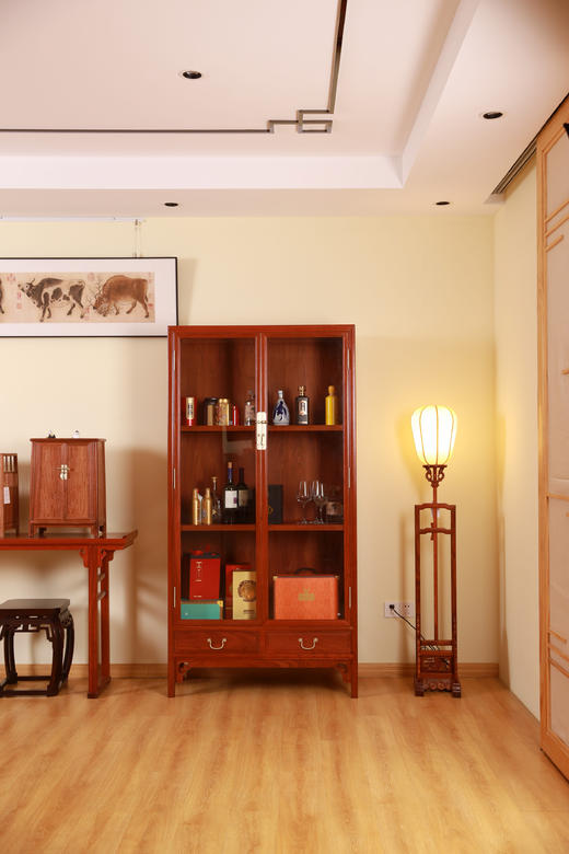 红桥红  家具严选  缅甸花梨（大果紫檀）【196明式玻璃展示柜】 商品图2