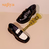 Safiya/索菲娅 新潮小众2023春季新款设计感方头粗跟拼色乐福鞋 SF31112037 商品缩略图5