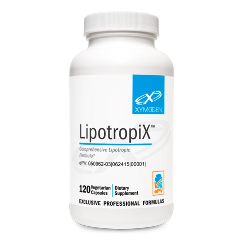 【效期至26年2月】烟酸左旋蛋氨酸胶囊 XYMOGEN LipotropiX  120粒/瓶