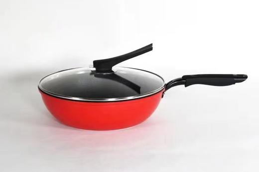 【中欧班列精选】DLL德国圆煎锅 原装进口钛鑫KACHING原石不粘煎锅28cm炫彩系列煎炒两用 黑红两色 商品图2