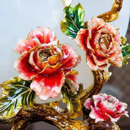 佛罗端斯-新中式牡丹富贵平安扣玄关客厅家居珐琅彩装饰摆件 商品图3
