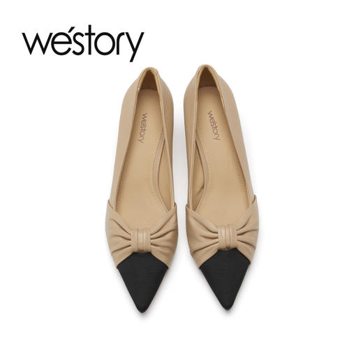 westory2023春季新款尖头细跟一脚蹬浅口单鞋高跟鞋女55771 商品图3
