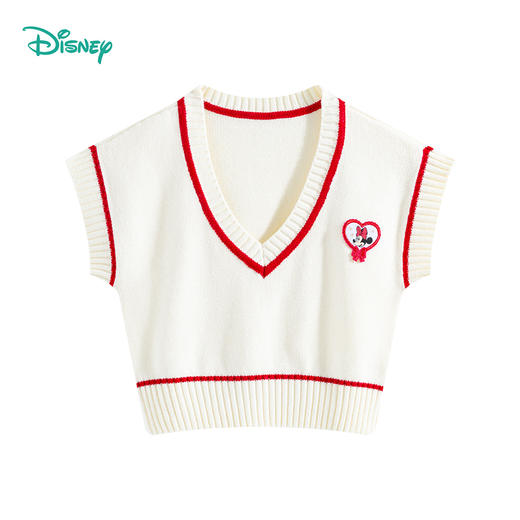 【商场同款】迪士尼童装女童针织马甲潮搭桃心领中大童女孩宝宝背心马甲春秋季 商品图6