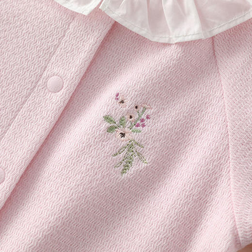 英氏婴儿哈衣女宝连体衣23春夏新款花边长袖外出爬服YRHAJ1P156A 商品图4