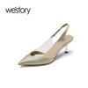 westory春夏优雅尖头细跟单鞋女浅口空鞋55811 商品缩略图2