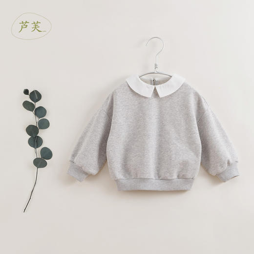 【马克珍妮 芦芙】秋装新款 女童假两件衬衫领宽松卫衣230309 商品图3