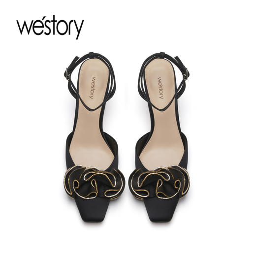 westory2023年春季新款蝴蝶结仙女法式高跟凉鞋女鞋55311 商品图2