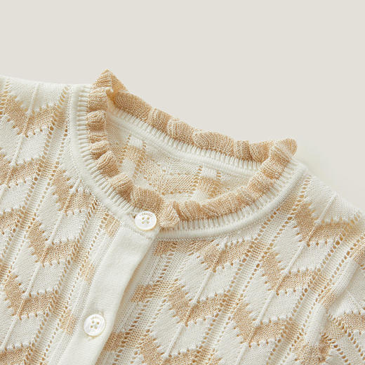 英氏女童毛衣23春夏新款薄外套桑蚕丝对襟衫宝宝线衣YRWBJ1P395A 商品图2