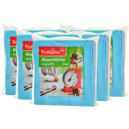 DLL【中欧班列精选】德国洗碗布 进口DM Profissimo 快速吸水干抹布厨房清洁布多用百洁布整包 6片 商品图3