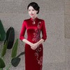 DNO-1AH8585礼服女酒会醋酸旗袍婚庆年会贵夫人红色连衣裙 商品缩略图1