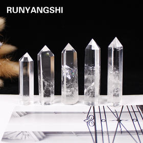 白水晶单尖六棱柱*5根 家居办公室装饰摆件 礼品礼物