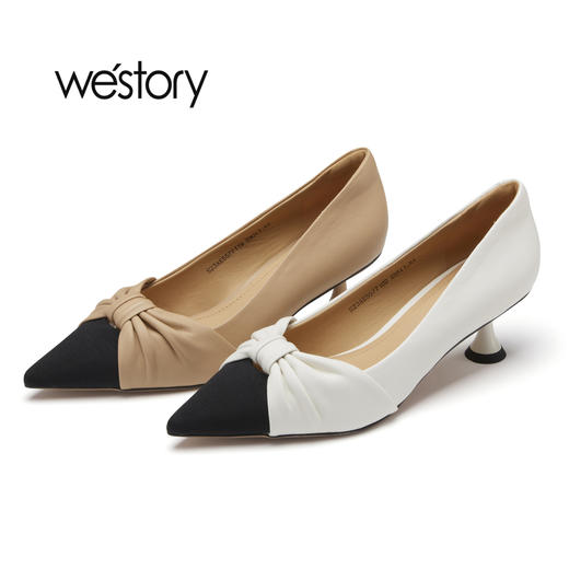westory2023春季新款尖头细跟一脚蹬浅口单鞋高跟鞋女55771 商品图0