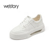 westory2023年春季新款真皮增高厚底低帮小白鞋百搭透气板鞋55691 商品缩略图0