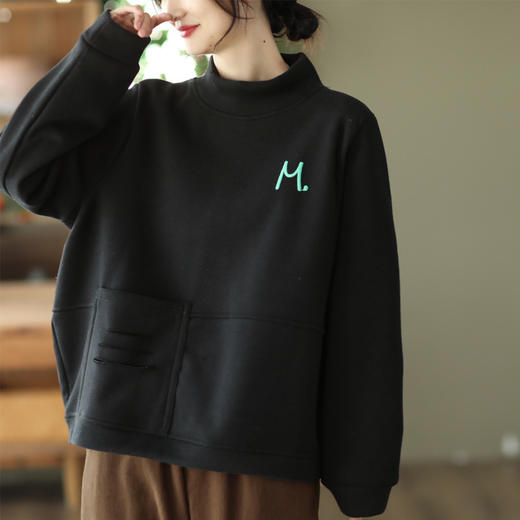 L26564冬季新款加厚保暖套头绒衫女士休闲宽松上衣 商品图2