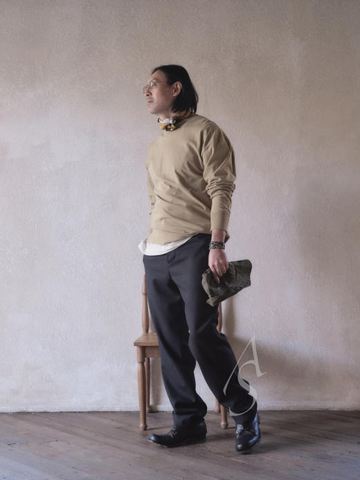 Margaret Howell  男士炭黑色毛呢长裤 商品图11