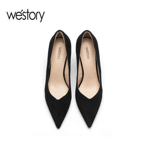 westory2023春季新款细跟优雅通勤高跟鞋浅口单鞋女55821 商品图2
